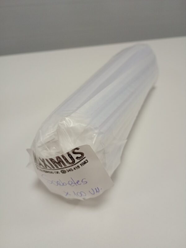 SORBETES BLANCOS RAYAS X 100U